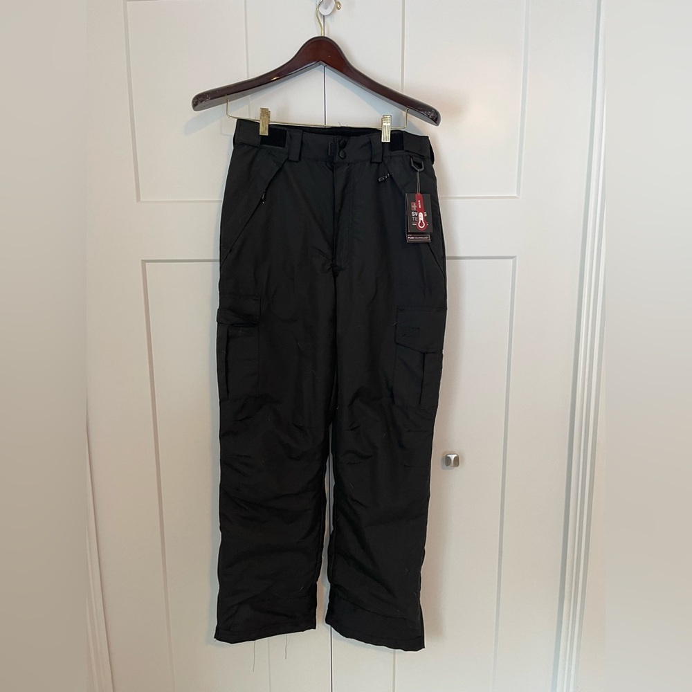 Swiss Tech Men's Black Ski‎ Snow  Pants NWT Small 28/30